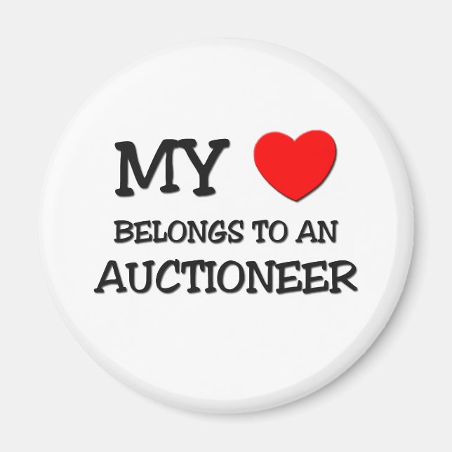 Imán Mi Corazón Pertenece A Un AUCTIONER (Frente)