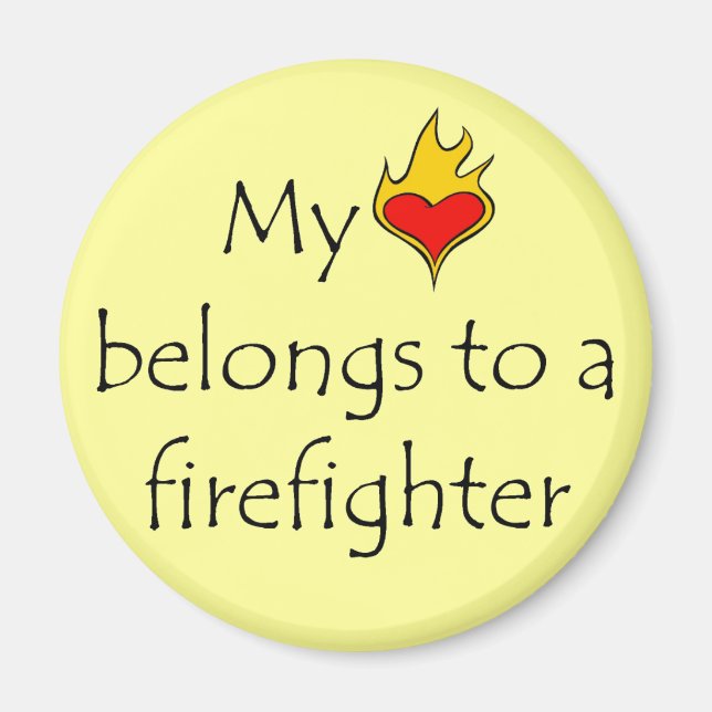 Imán Mi Corazón Pertenece A Un Bombero (Frente)