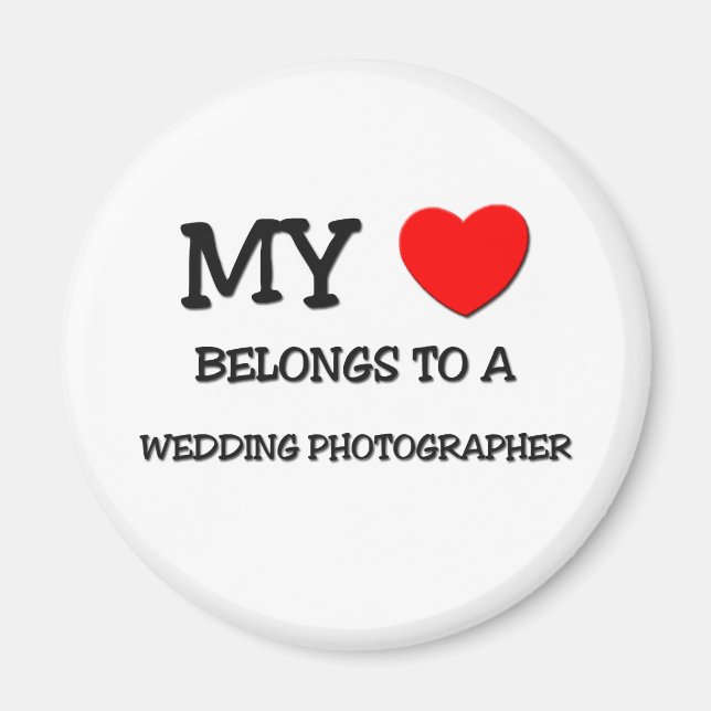 Imán Mi Corazón Pertenece A Un FOTÓGRAFO BODA (Frente)