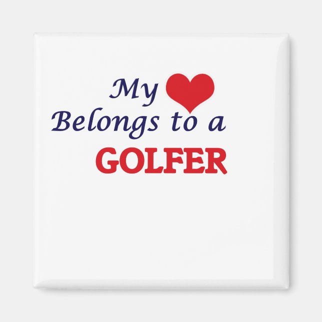 Imán Mi corazón pertenece a un golfista (Frente)