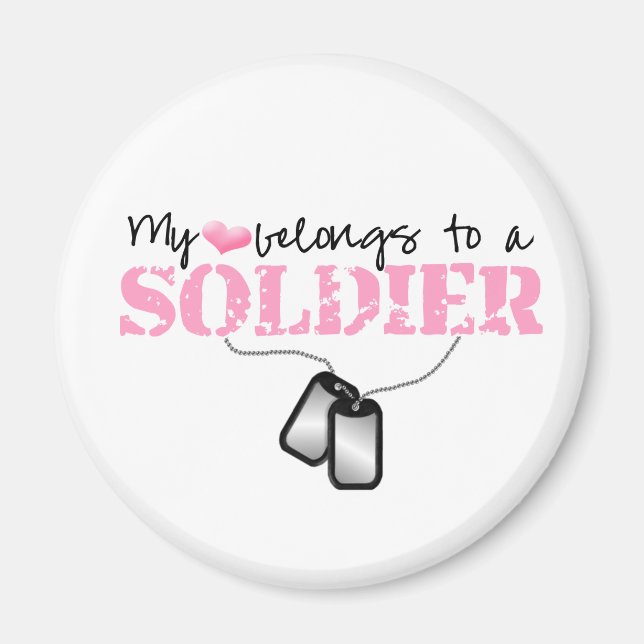 Imán Mi Corazón Pertenece A Un Soldado (Frente)