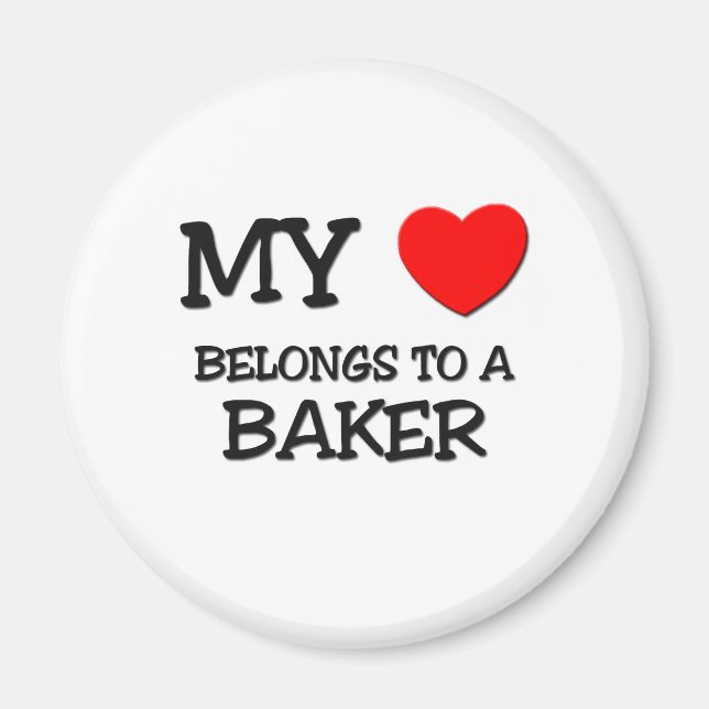 Imán Mi Corazón Pertenece A Una BAKER (Frente)