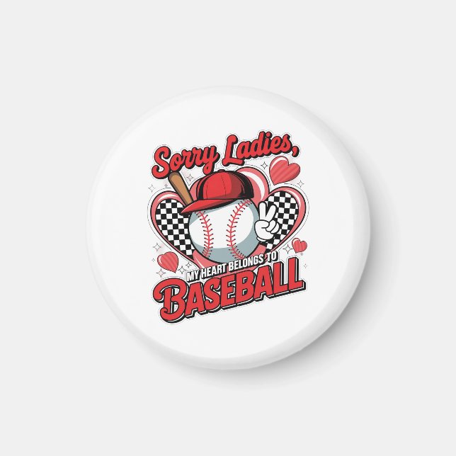 Imán Mi corazón pertenece al béisbol (Frente)