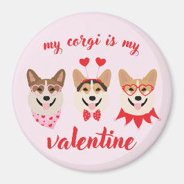 Imán Mi Corgi Es Mi Valentín