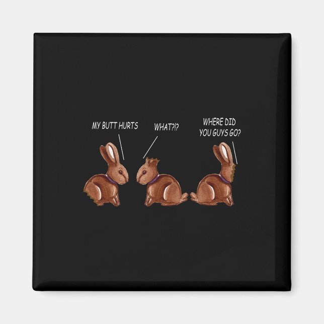 Imán Mi culo duele la Pascua divertida de conejo de cho (Frente)