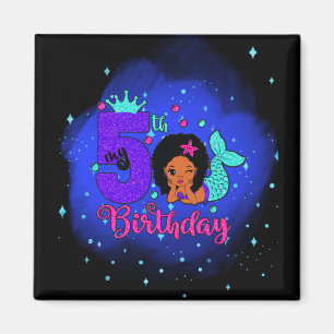 Imán Mi cumpleaños número 5 sirena