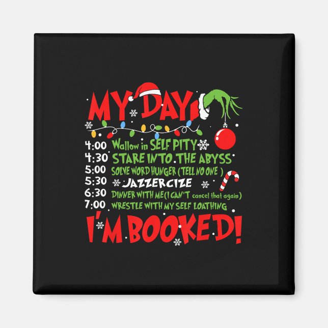 Imán Mi día me encantan los Navidades de Santa  Navidad (Frente)