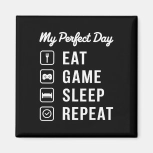 Imán Mi Día Perfecto Jugar Comer Dormir Repetir Diseño