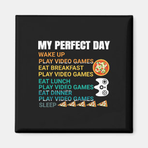Imán Mi Día Perfecto Pizza Videojuegos Controlador de J