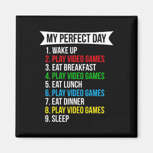Imán Mi Día Perfecto Videojuegos Divertidos Genial Juga