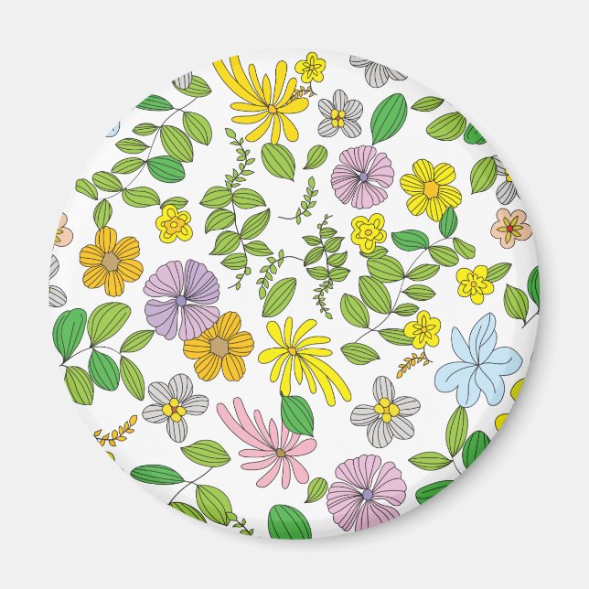 Imán Mi diseño de flores (Frente)