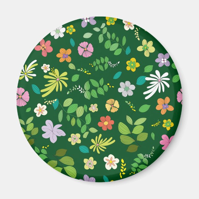 Imán Mi diseño de flores 4 (Frente)