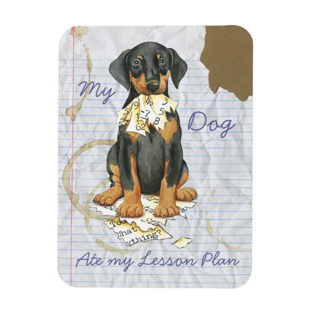 Imán Mi Doberman comió mi plan de lección (Vertical)