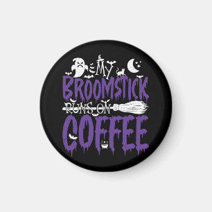 Imán Mi Escoba Funciona Con Café Bruja Escoba Halloween
