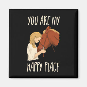 Imán Mi feliz lugar Caballo de Caballo Montando Ecuestr