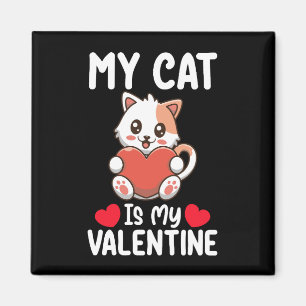 Imán Mi gato es mi día de San Valentín divertidos amant