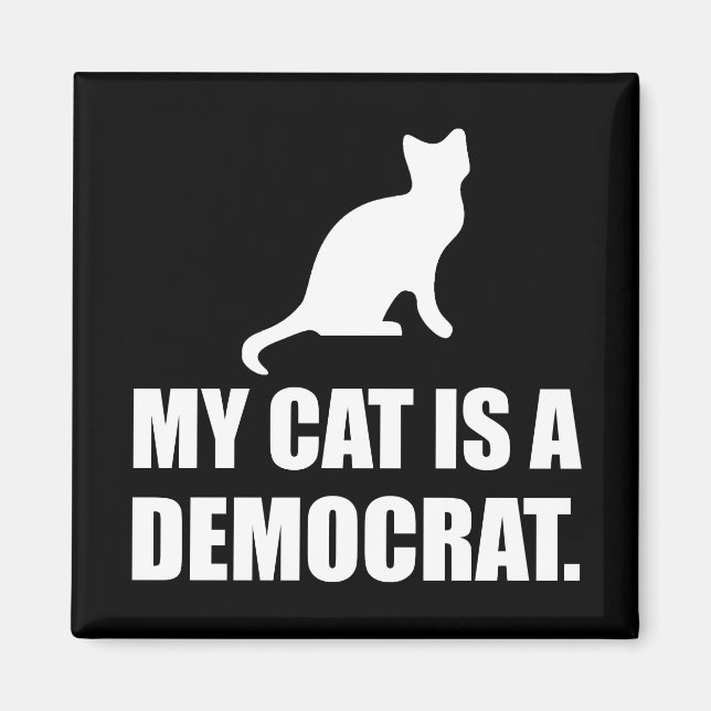 Imán Mi Gato Es Un Político Divertido Demócrata (Frente)