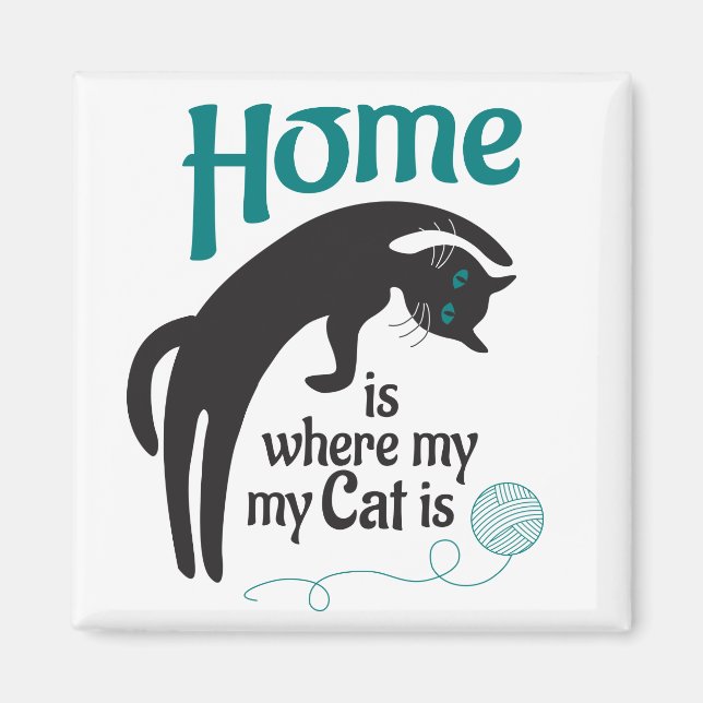 Imán Mi gato está en casa. (Frente)
