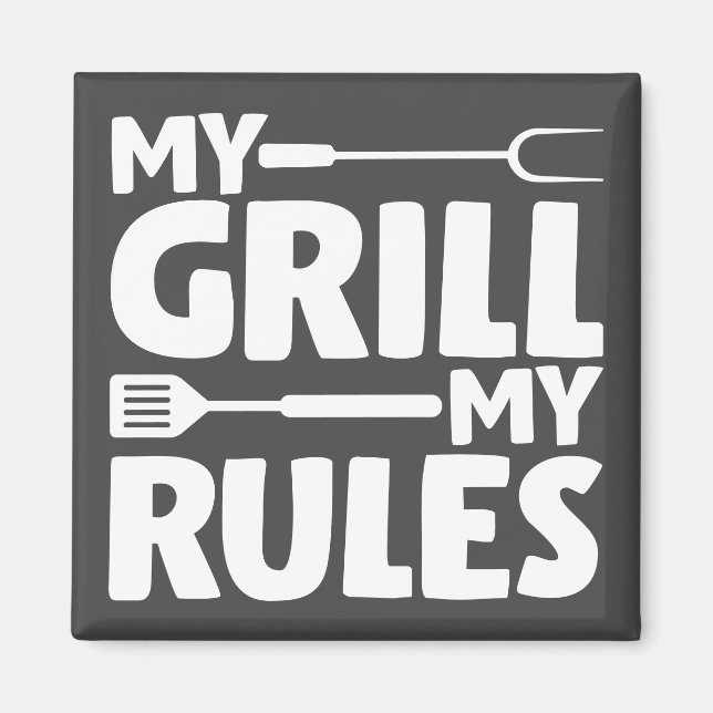 Imán Mi Grill Mis Reglas (Frente)