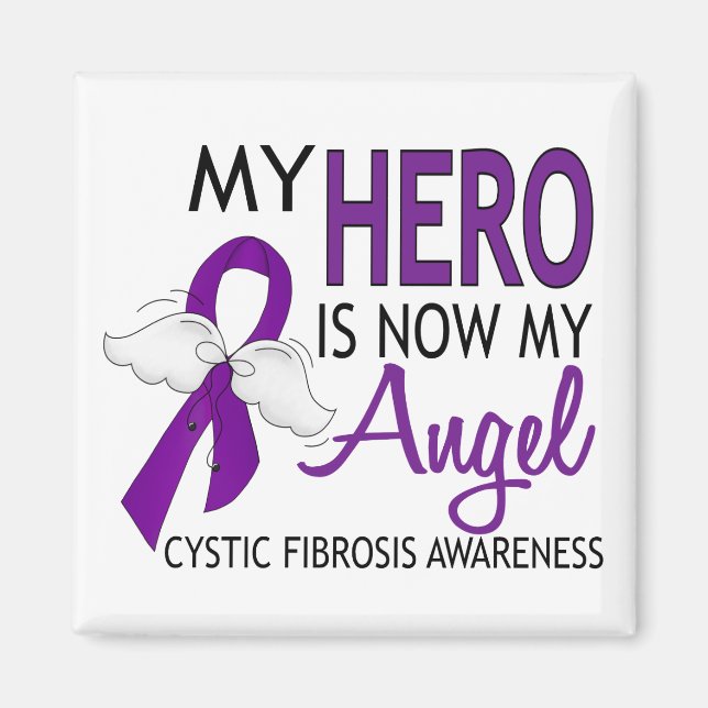 Imán Mi héroe es mi fibrosis quística de ángel (Frente)