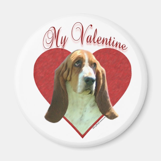 Imán Mi honra de Basset Valentine (Frente)
