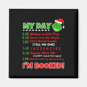 Imán Mi horario diario soy Navidades cocinados suéter C