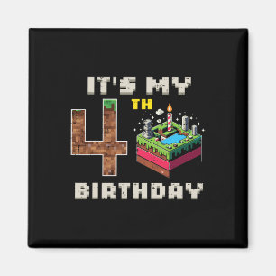 Imán Mi juego de píxeles de cumpleaños número 5 para vi