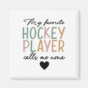 Imán Mi jugador de hockey favorito me llama Nona Vintag