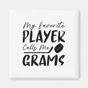 Imán Mi jugador favorito me llama Grams Hockey Player 