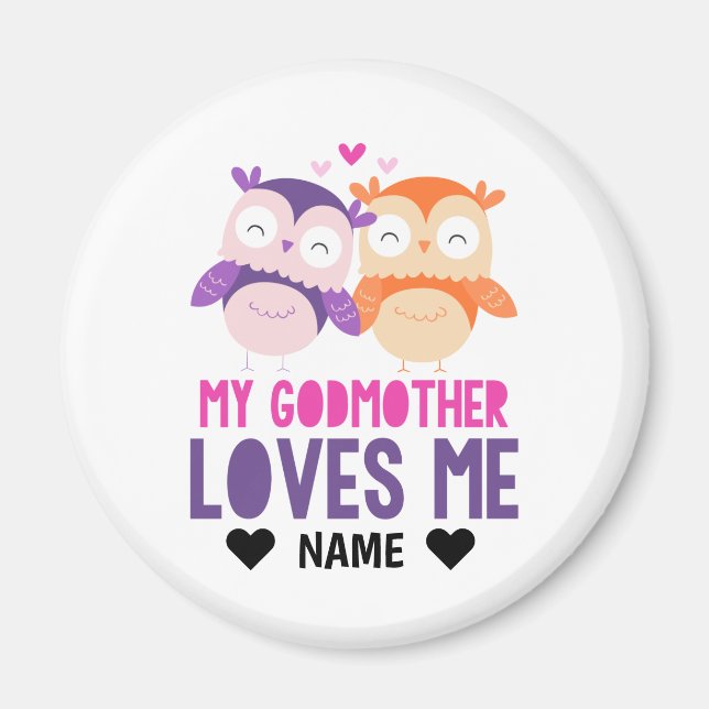 Imán Mi Madrina Me Ama -Owl (Frente)