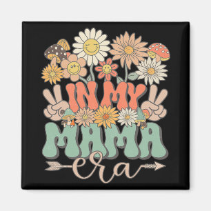 Imán Mi Mamá Era Floral Hippie Groovy Retro Daisy Madre