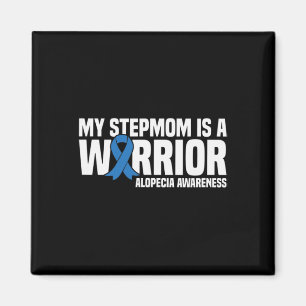 Imán Mi mamá es una guerrera azul Alopecia consciente d