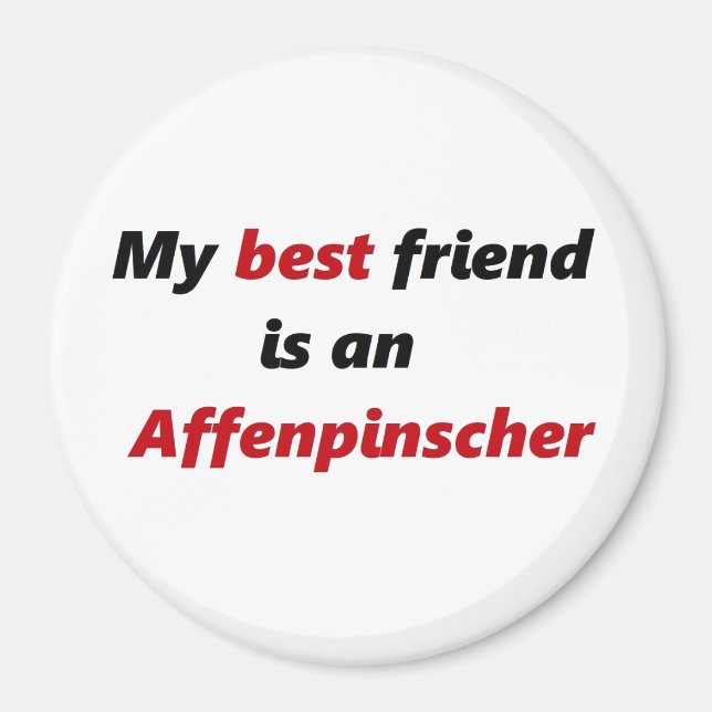 Imán Mi mejor amigo es Affenpinscher (Frente)