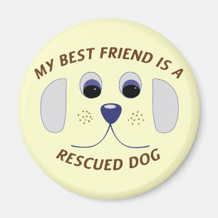 Imán Mi mejor amigo es un perro rescatado