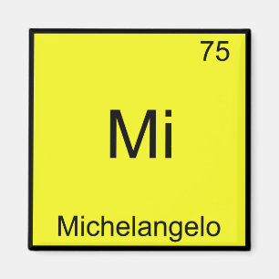 Imán Mi - Michelangelo Símbolo de Elemento de Química D