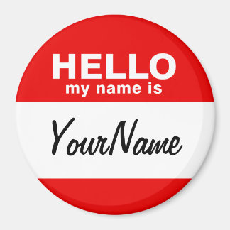 Imán Mi Nombre Es Blank Personalizado Nametag Rojo