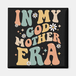 Imán Mi padrina era Lover Groovy Retro Mom Funny Moth