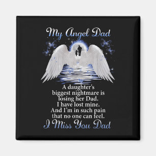 Imán Mi papá Angle Te Extraño Padre Día Memorial Padres