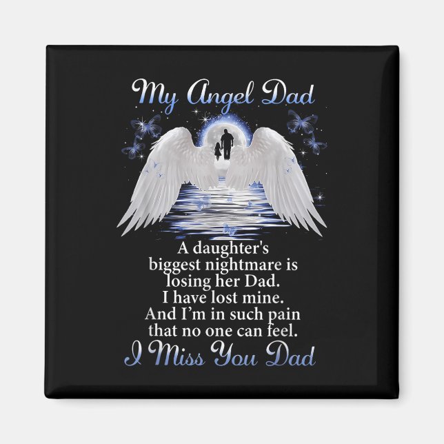 Imán Mi papá Angle Te Extraño Padre Día Memorial Padres (Frente)