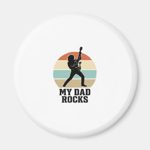 Imán Mi Papá Rocks Diseño de Camiseta Vintage Guitarra