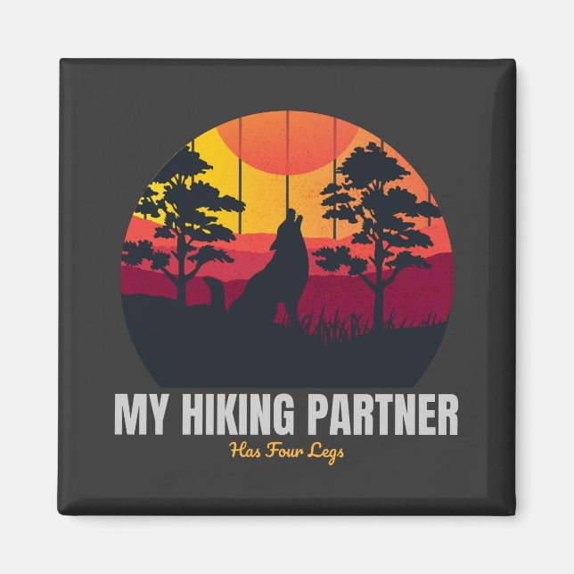 Imán Mi Pareja De Senderismo Tiene Cuatro Piernas (Frente)