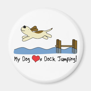Imán Mi perro ama el salto del muelle