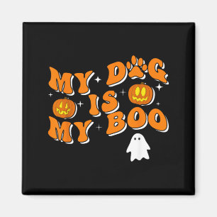 Imán Mi perro es mi Boo Groovy Ghost Dog Halloween Dive