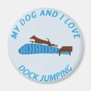 Imán Mi perro y yo amamos el salto del muelle