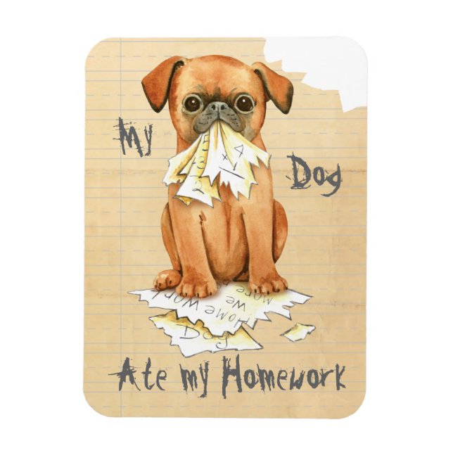 Imán Mi Petit Brabancon Ate My Homework (Vertical)