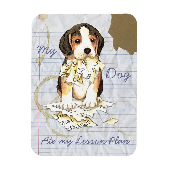 Imán Mi plan de clases Beagle Ate My Lesage (Vertical)
