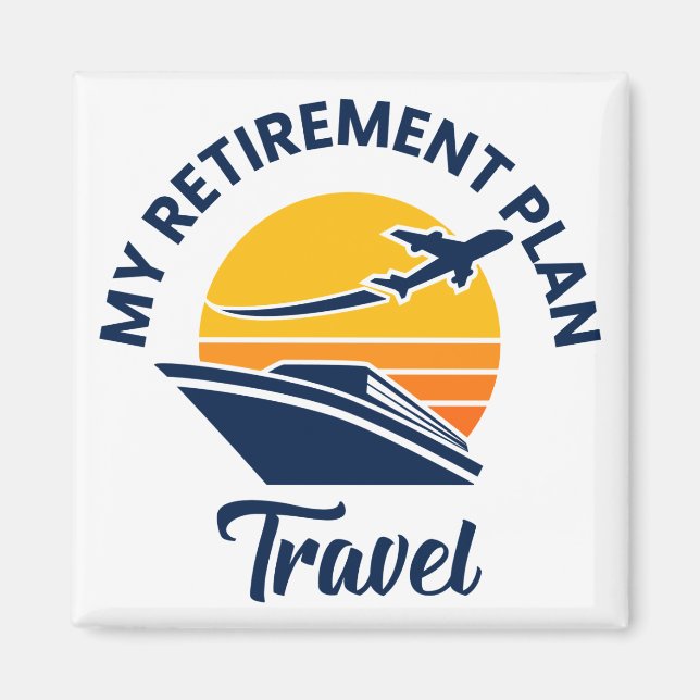 Imán Mi plan de retiro - Viajes (Frente)
