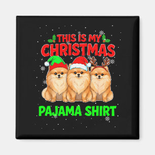 Imán Mi Pomerania de pijama de Navidad Pomerania de Nav