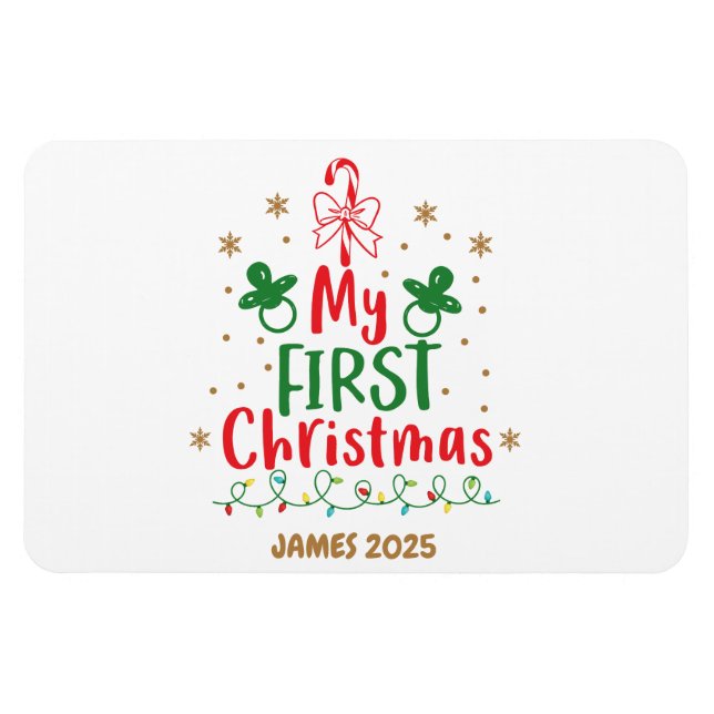 Imán Mi primer bastón de vándalo de Navidad (Horizontal)