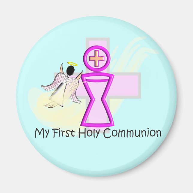 Imán Mi primer cáliz y ángel de la Santa Comunión (Frente)